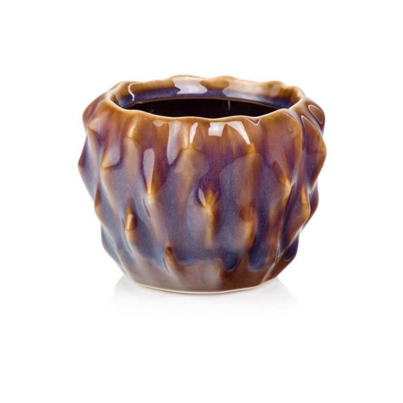 osłonka ceramiczna pękata brązowa 16 cm