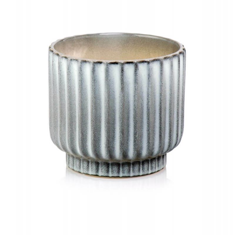 osłonka ceramiczna ryflowana szara 15 cm