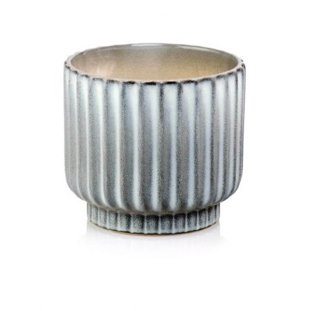 osłonka ceramiczna ryflowana szara 15 cm