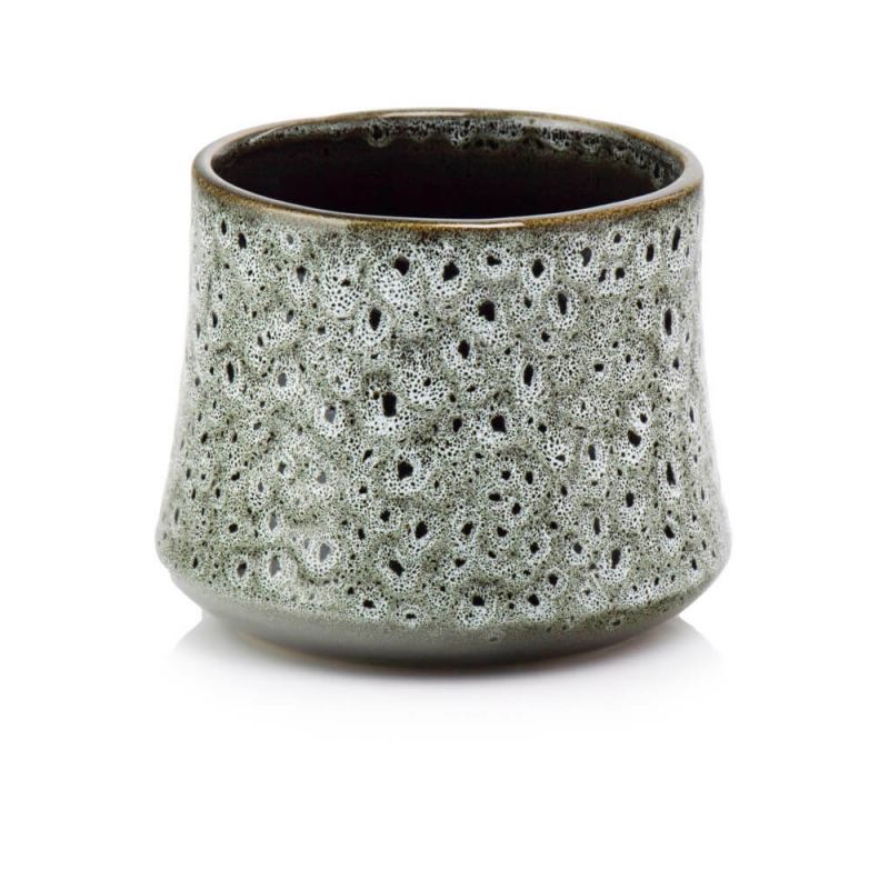 osłonka ceramiczna szkliwiona szara 14 cm