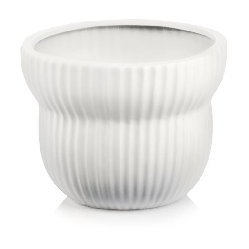 osłonka ceramiczna prążkowana biała 15 cm