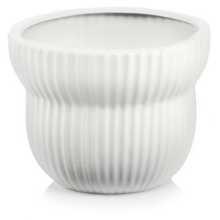 osłonka ceramiczna prążkowana biała 15 cm