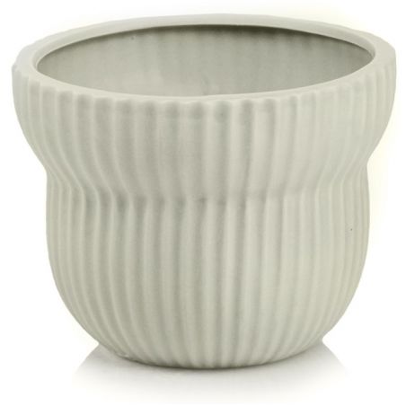 osłonka ceramiczna prążkowana oliwkowa 12 cm