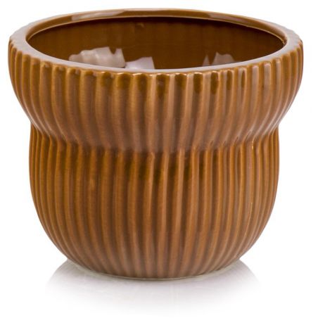 osłonka ceramiczna prążkowana karmelowa 12 cm
