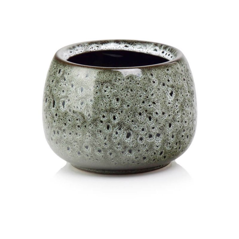 osłonka ceramiczna szkliwiona kula szara 14 cm