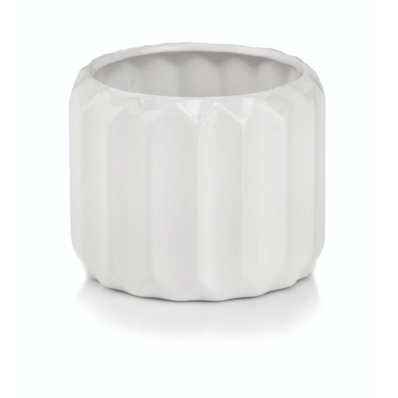 osłonka ceramiczna ryflowana biała 15 cm