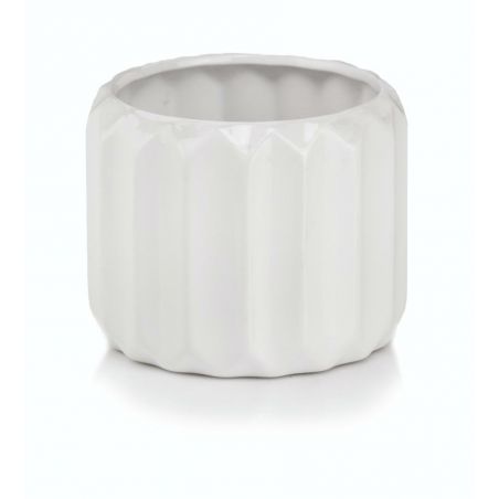 osłonka ceramiczna ryflowana biała 15 cm