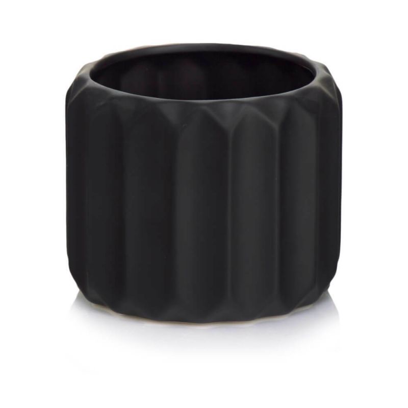 osłonka ceramiczna ryflowana czarna mat 15 cm