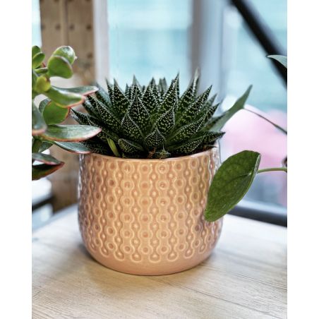 osłonka ceramiczna wzorek różowa 13 cm