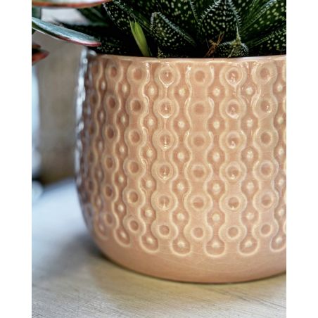 osłonka ceramiczna wzorek różowa 13 cm