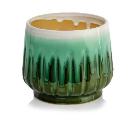 osłonka ceramiczna szkliwiona turkusowa 14 cm