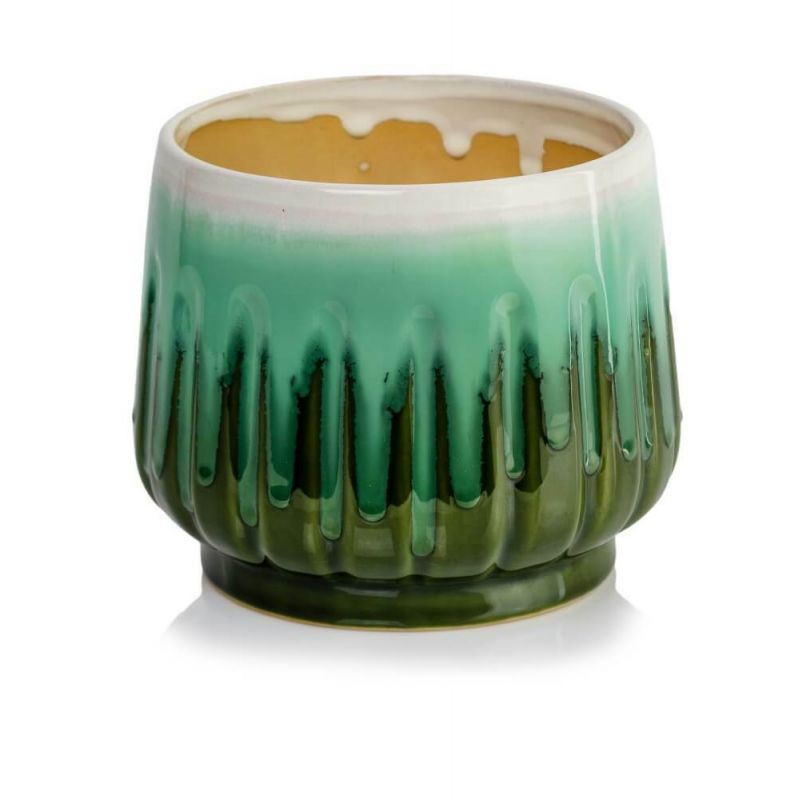 osłonka ceramiczna szkliwiona turkusowa 19 cm