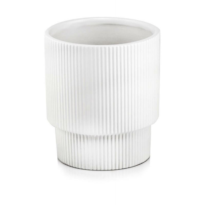 osłonka ceramiczna prążkowana biała 16 cm