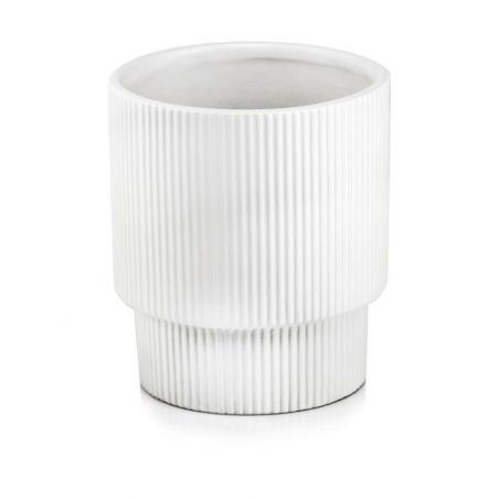 osłonka ceramiczna prążkowana biała 16 cm