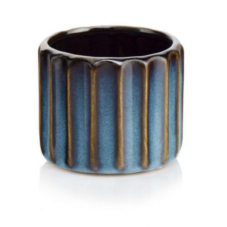 osłonka ceramiczna ryflowana niebieska 15 cm