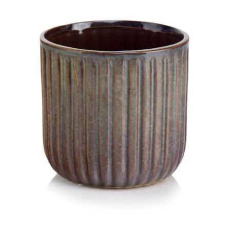 osłonka ceramiczna ryflowana brązowa
